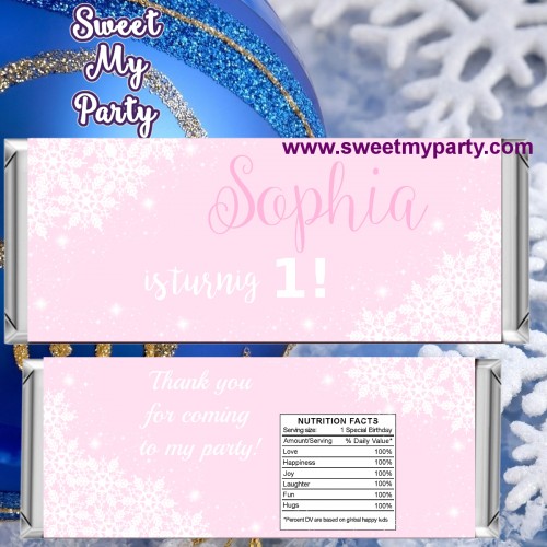 Winter Onederland candy bar wrappers,(6)
